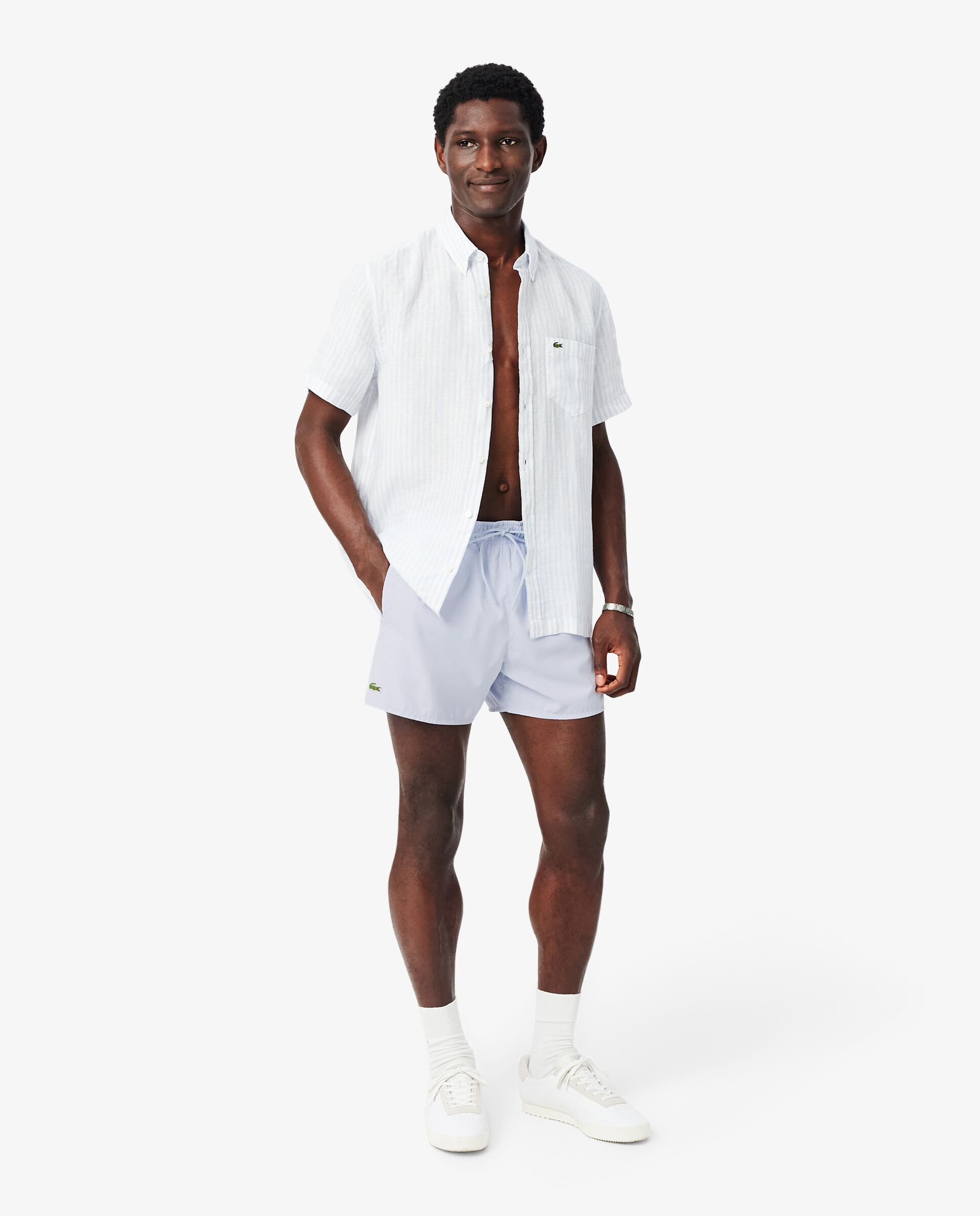 Bañadores boxer de hombre de poliéster - Lacoste - Azul claro Azul claro-4