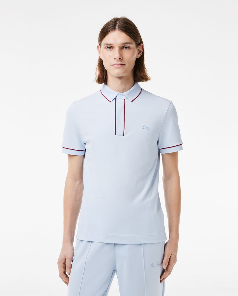 Polo de hombre Smart Paris en algodón stretch con ribete a contraste de manga corta - Lacoste - Azul claro Azul claro-1