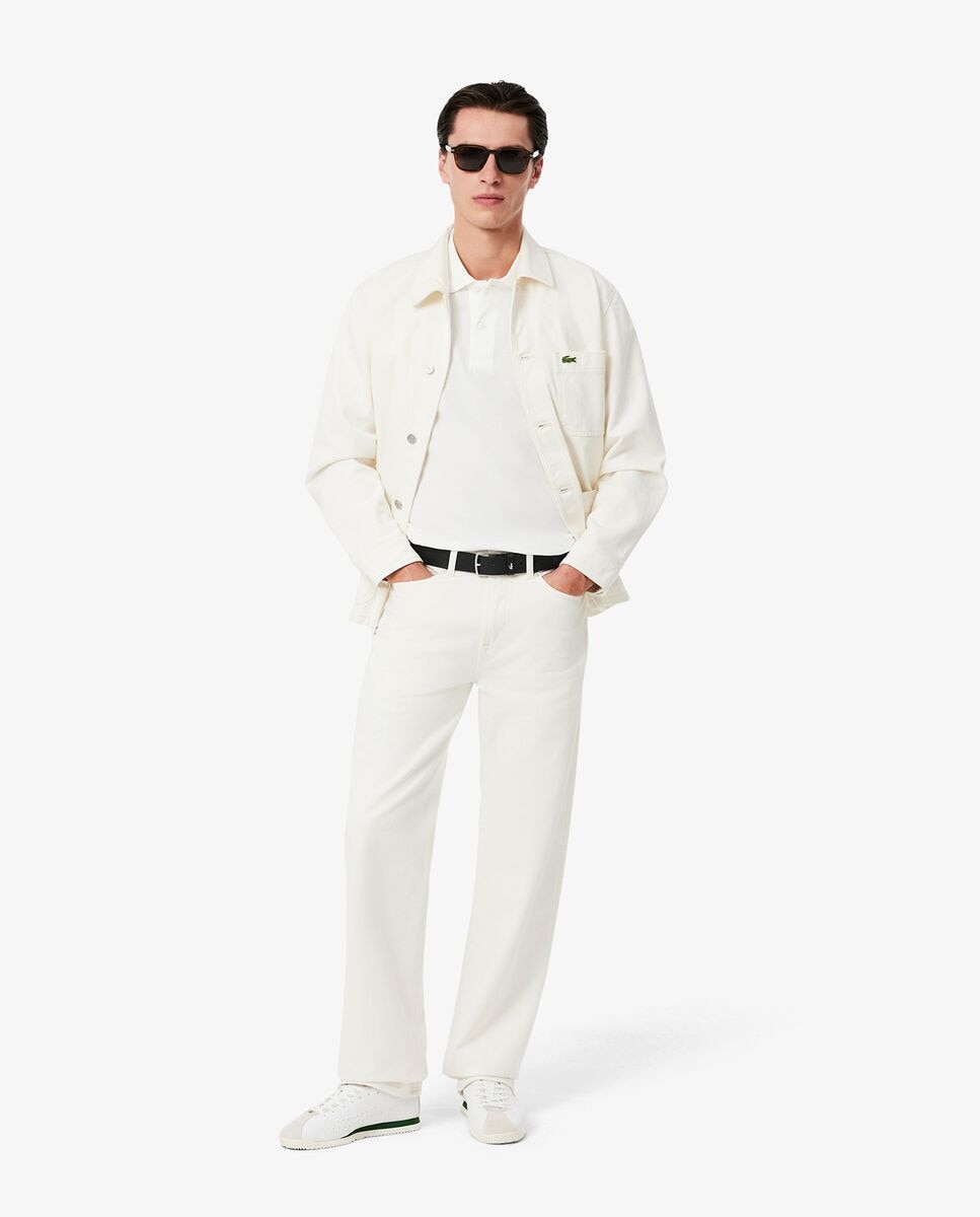 Cinturón de hombre de piel granulada en marrón - Lacoste - Blanco Blanco-1