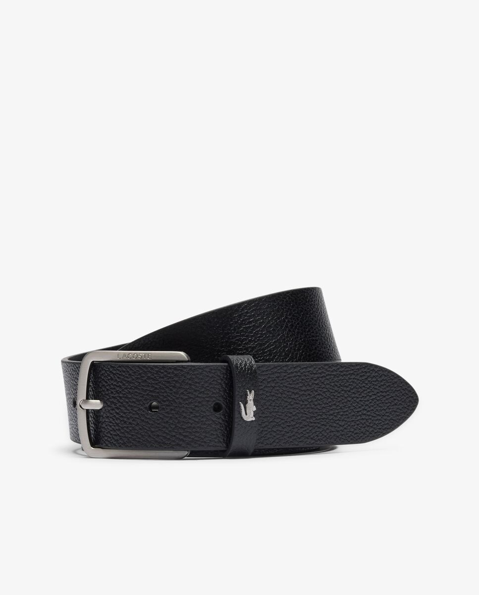 Cinturón de hombre de piel granulada en marrón - Lacoste - Blanco Blanco-3