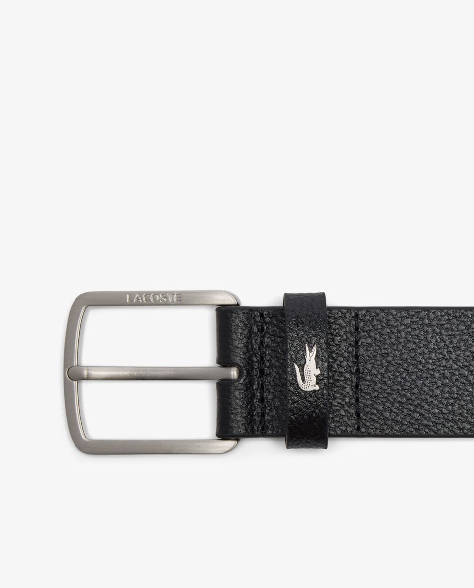 Cinturón de hombre de piel granulada en marrón - Lacoste - Blanco Blanco-2