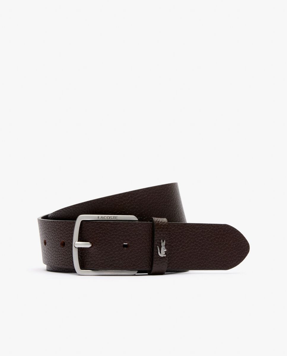 Cinturón de hombre de piel granulada en - Lacoste - Marrón Marrón-4
