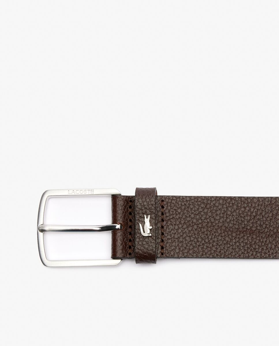 Cinturón de hombre de piel granulada en - Lacoste - Marrón Marrón-3