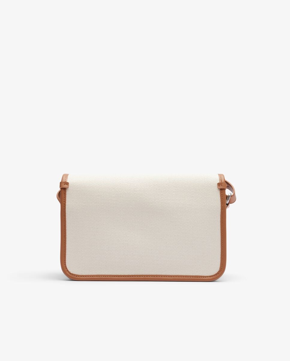 Bolso de mujer de mensajero con solapa heritage de lona en natural tan - Lacoste - Natural Natural-4