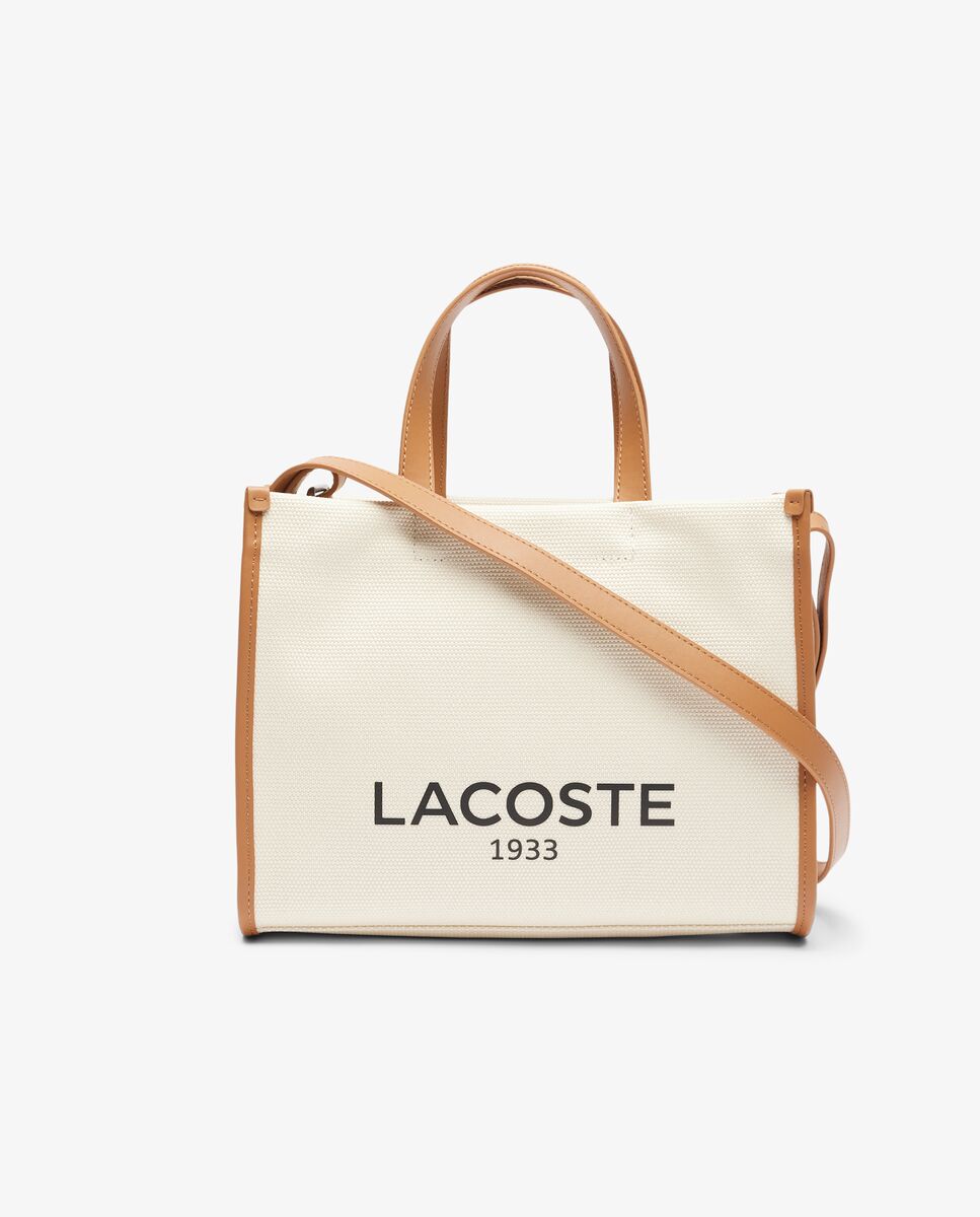 Bolso de mujer tote pequeño de lona heritage en natural tan - Lacoste - Natural Natural-1