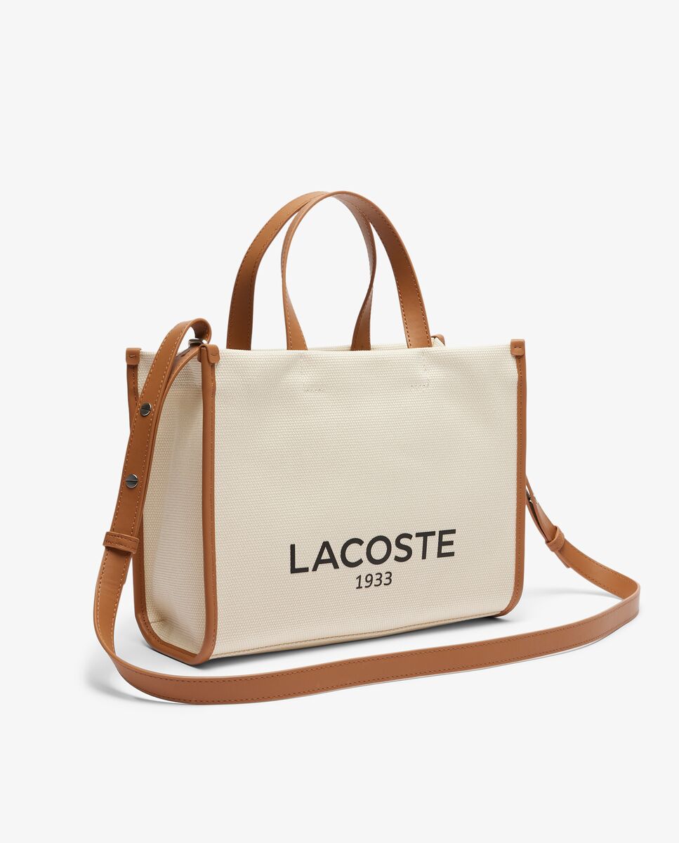 Bolso de mujer tote pequeño de lona heritage en natural tan - Lacoste - Natural Natural-3