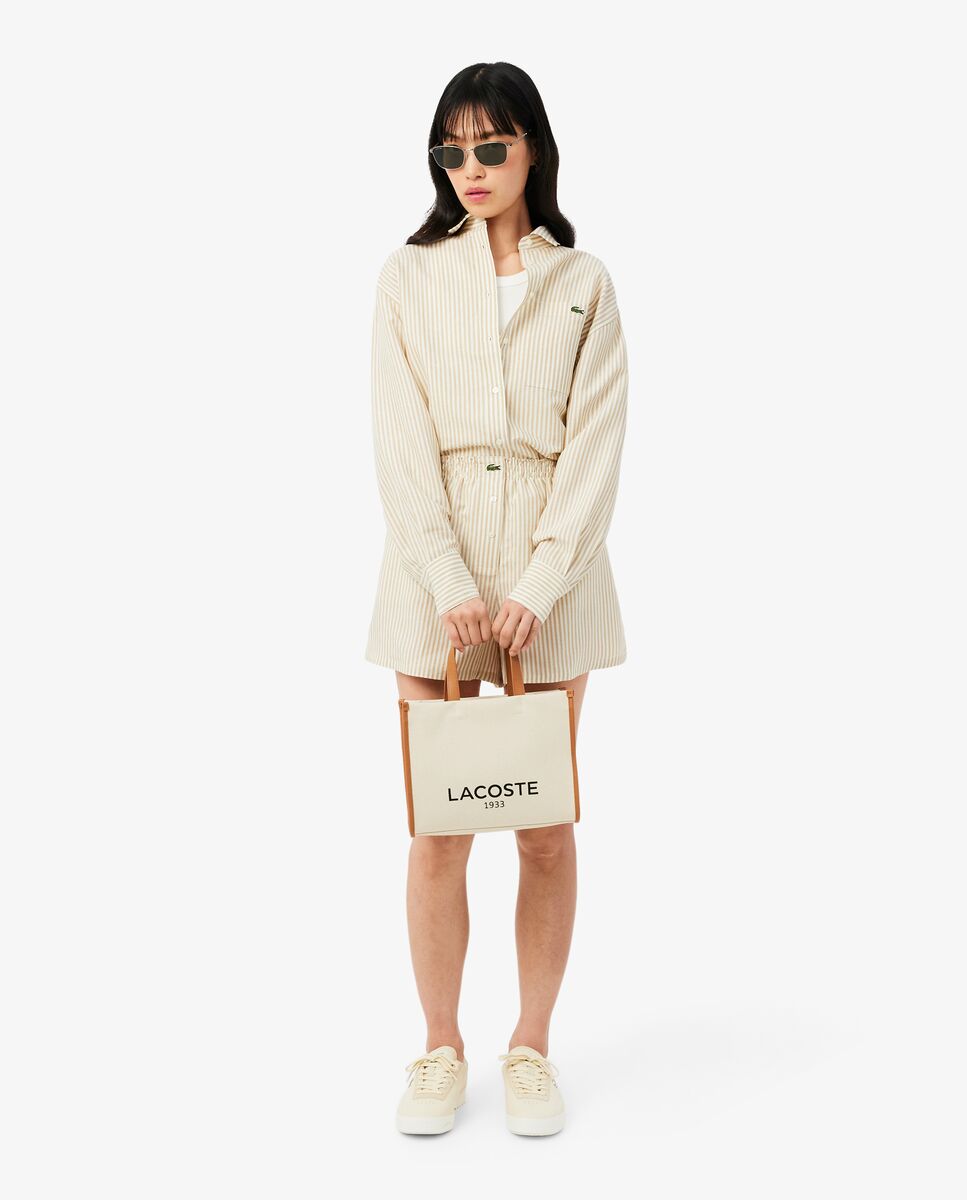 Bolso de mujer tote pequeño de lona heritage en natural tan - Lacoste - Natural Natural-2