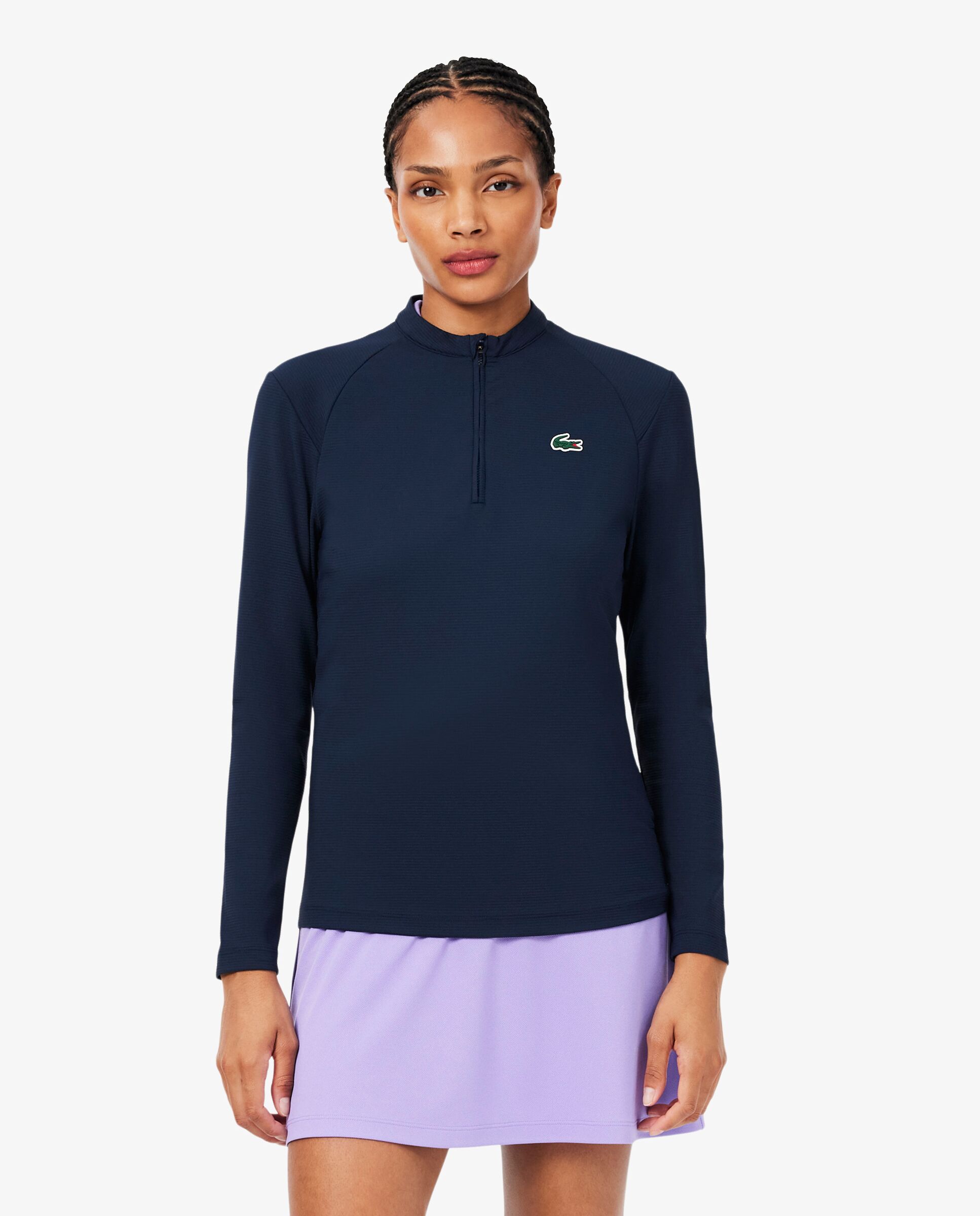 Sudadera de mujer deportiva fina con protección uv en blanco - Lacoste - Azul marino Azul marino-1