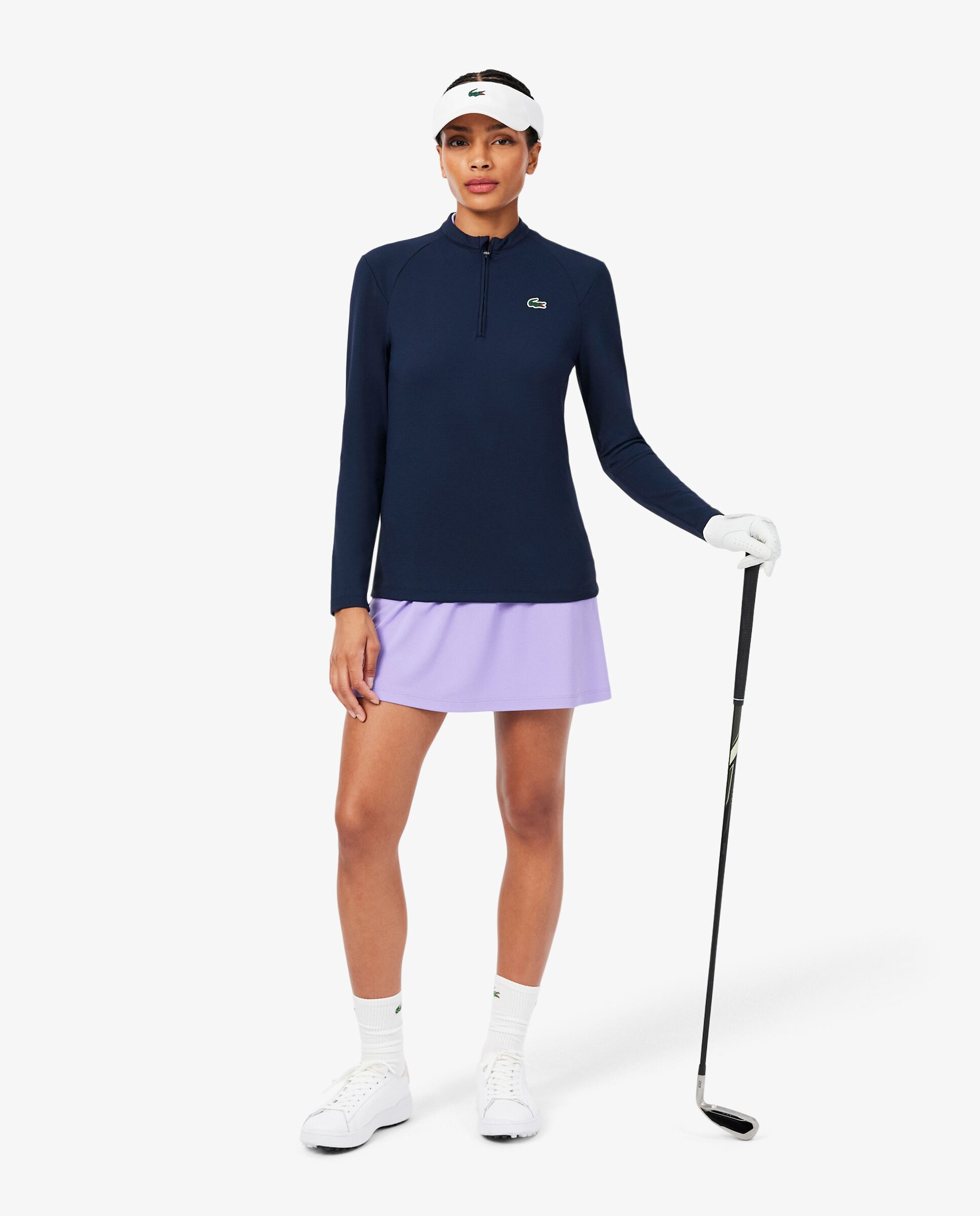 Sudadera de mujer deportiva fina con protección uv en blanco - Lacoste - Azul marino Azul marino-4