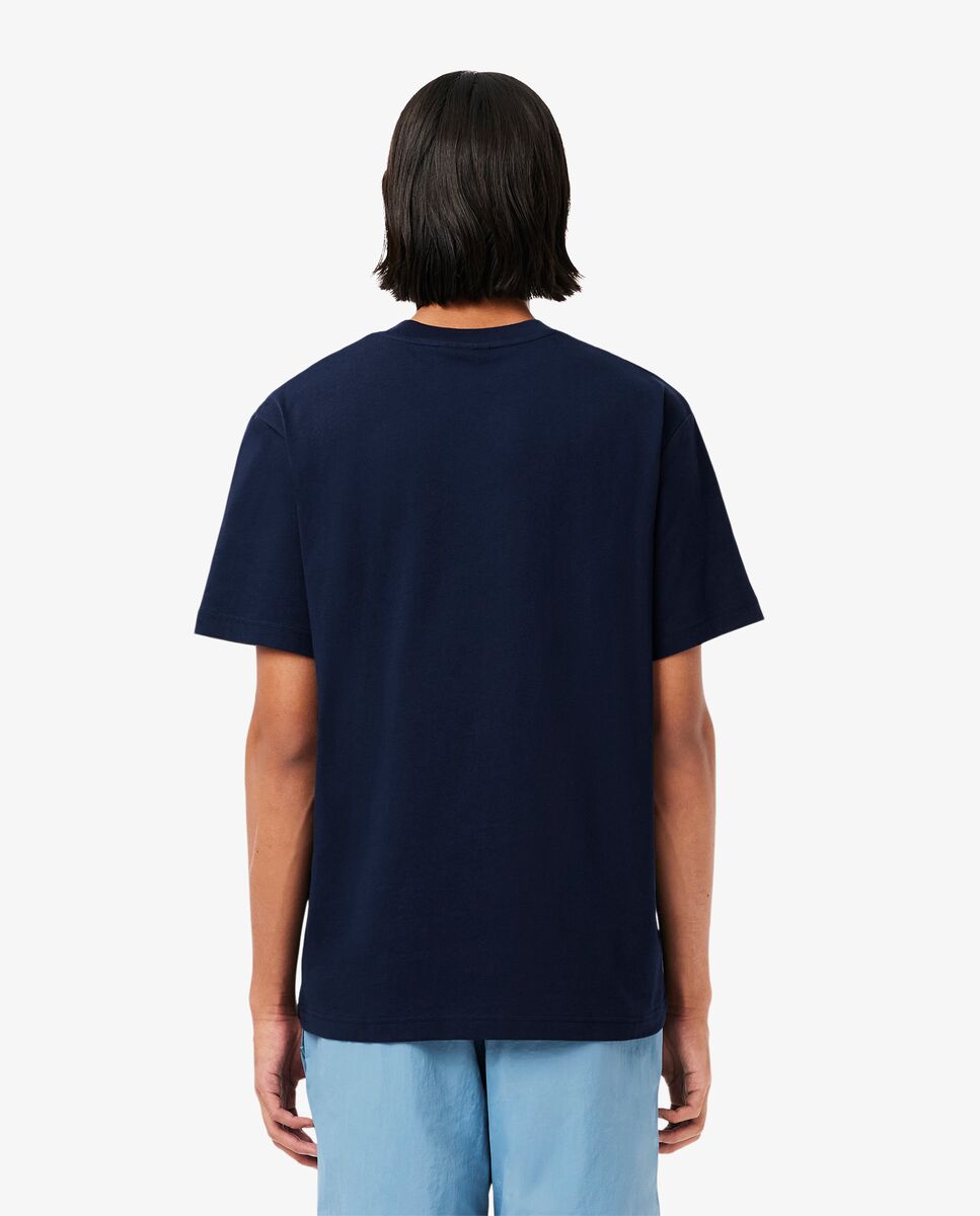 Camiseta de hombre de algodón de manga corta - Lacoste - Azul marino Azul marino-2