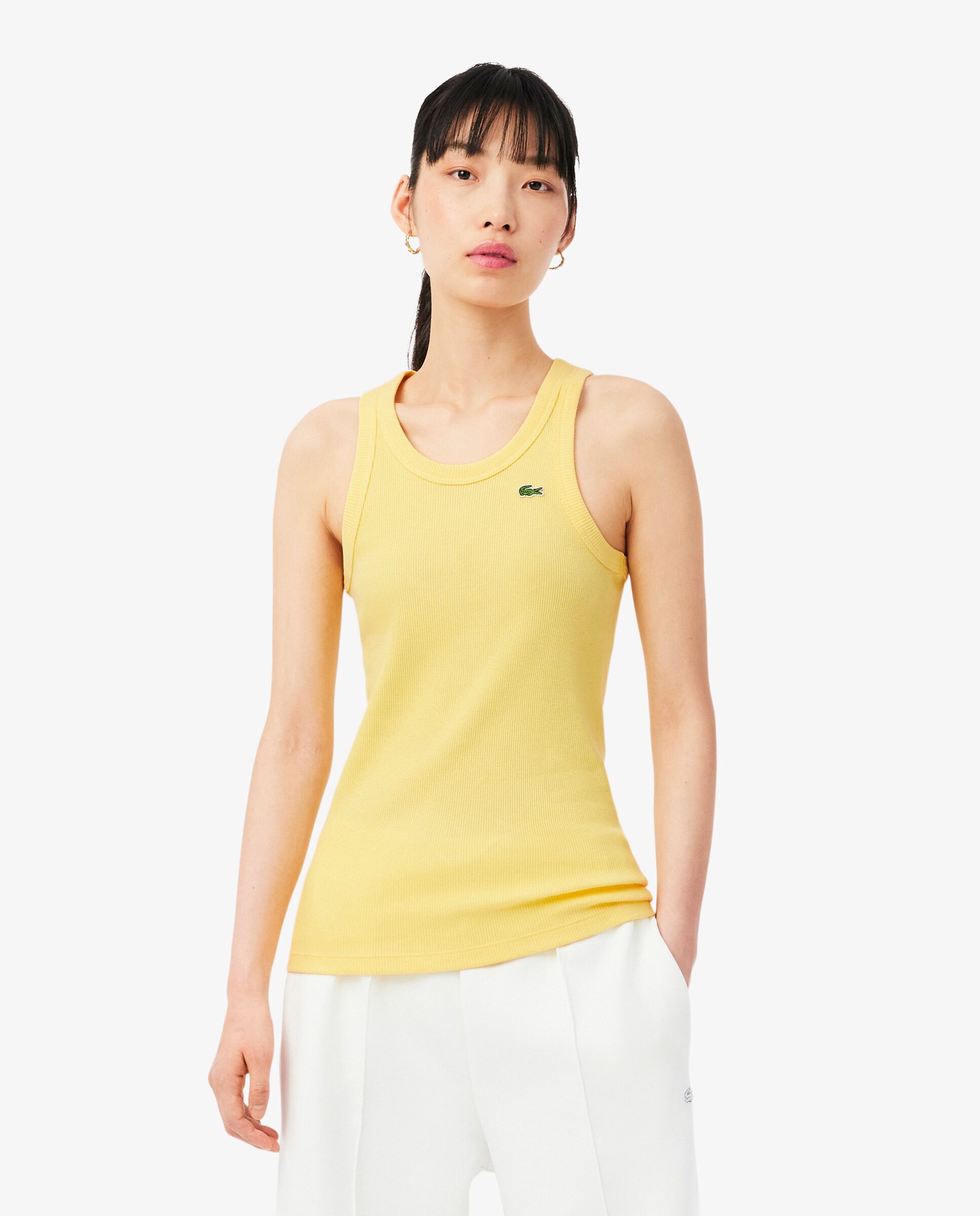 Lacoste - Camiseta de mujer de corte ajustado 100% algodón.