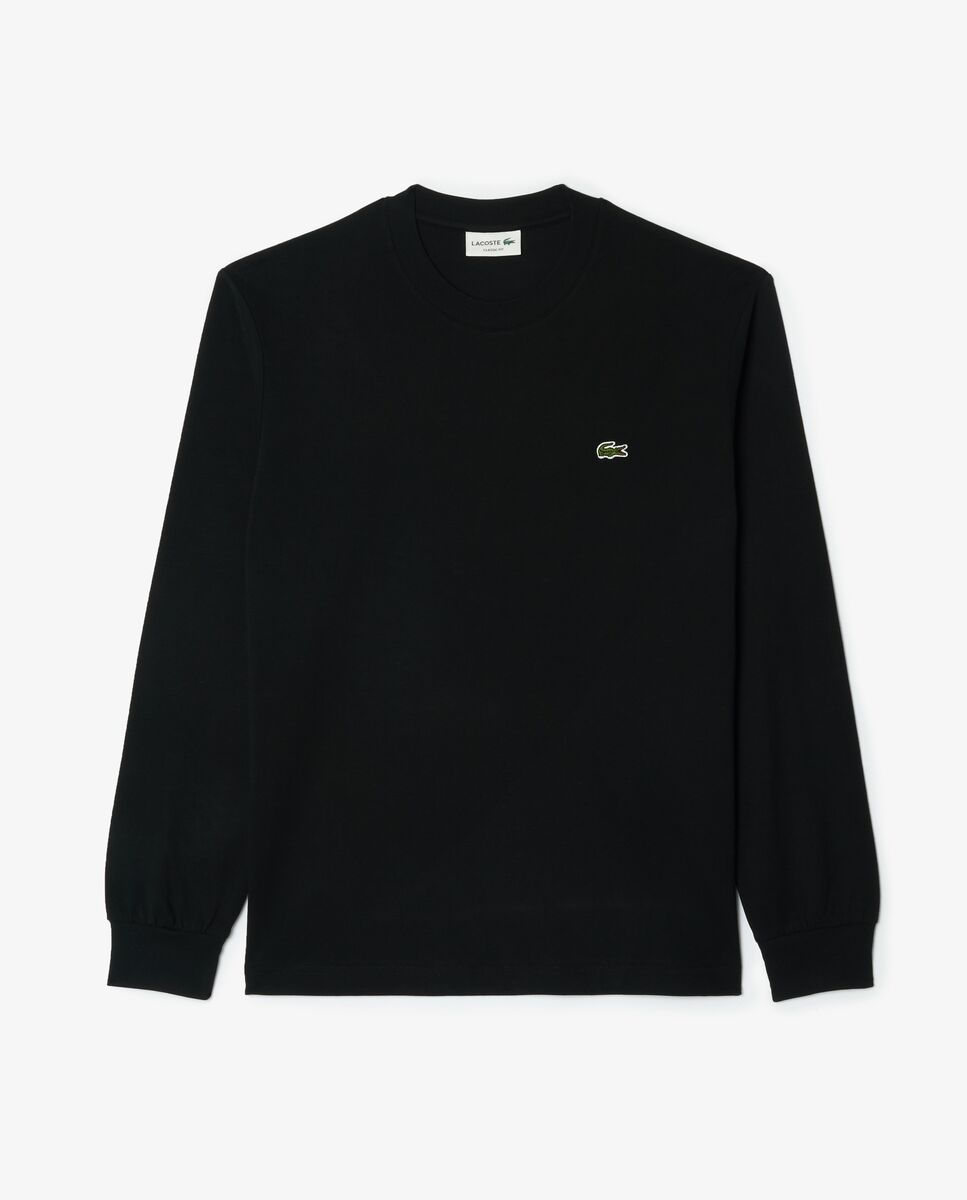 Camiseta de hombre de manga larga de algodón - Lacoste - Negro Negro-5