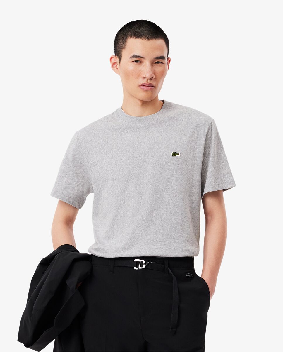 Camiseta de hombre de algodón de manga corta - Lacoste - Gris oscuro Gris oscuro-1