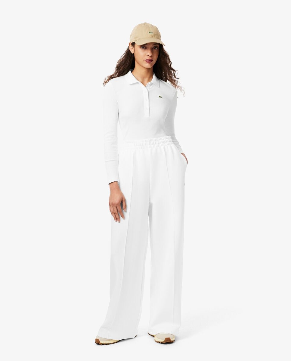 Lacoste - Pantalón de mujer de chándal de algodón en blanco.