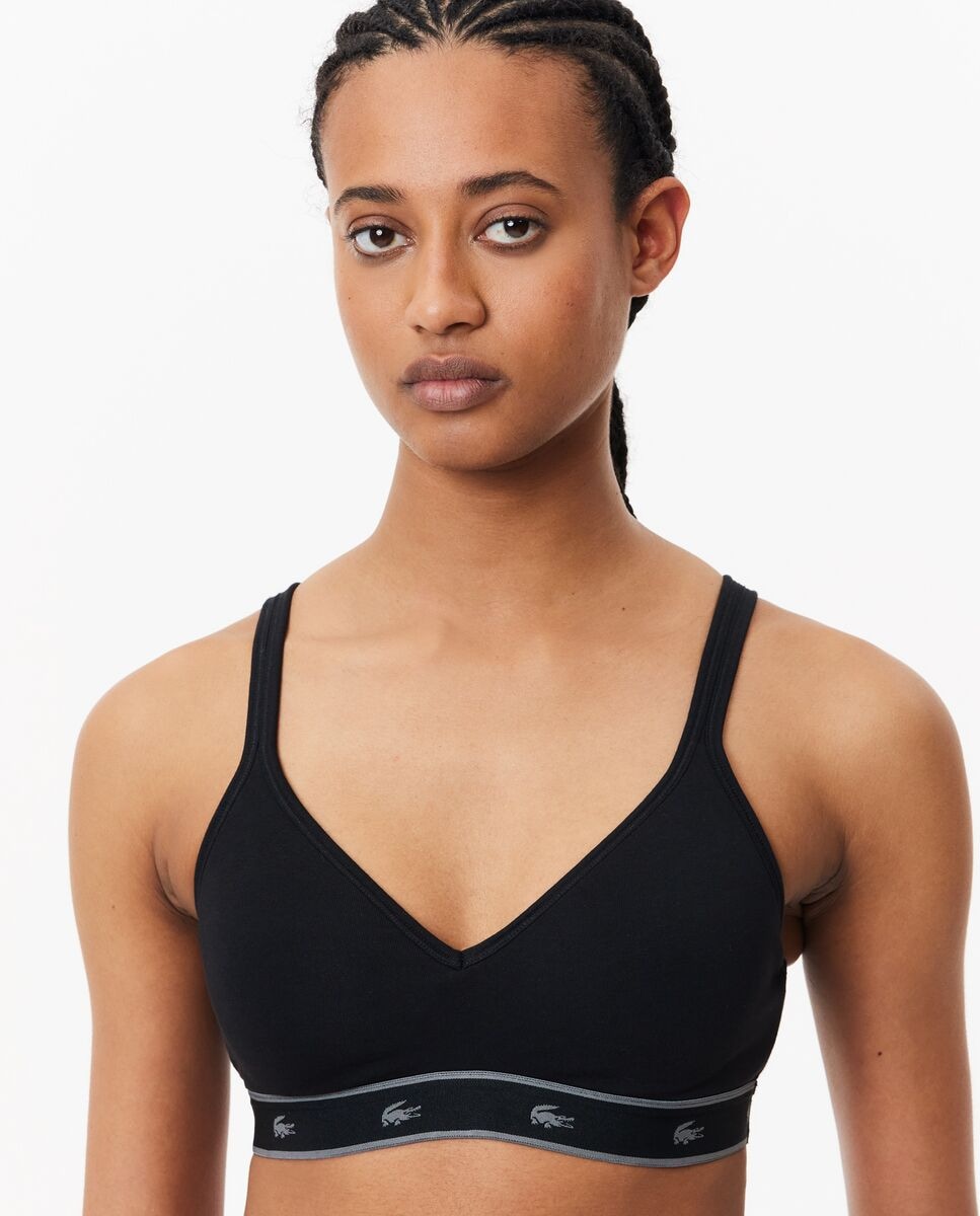 Bralette de mujer de algodón elástico triangular con relleno