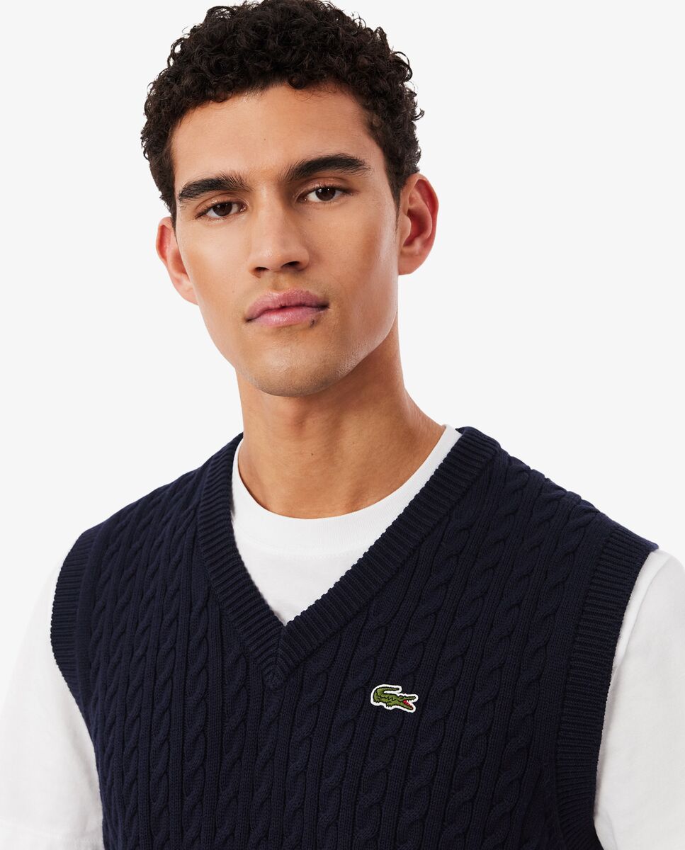 Chalecos de hombre de punto con motivo de ochos - Azul marino Azul marino-3