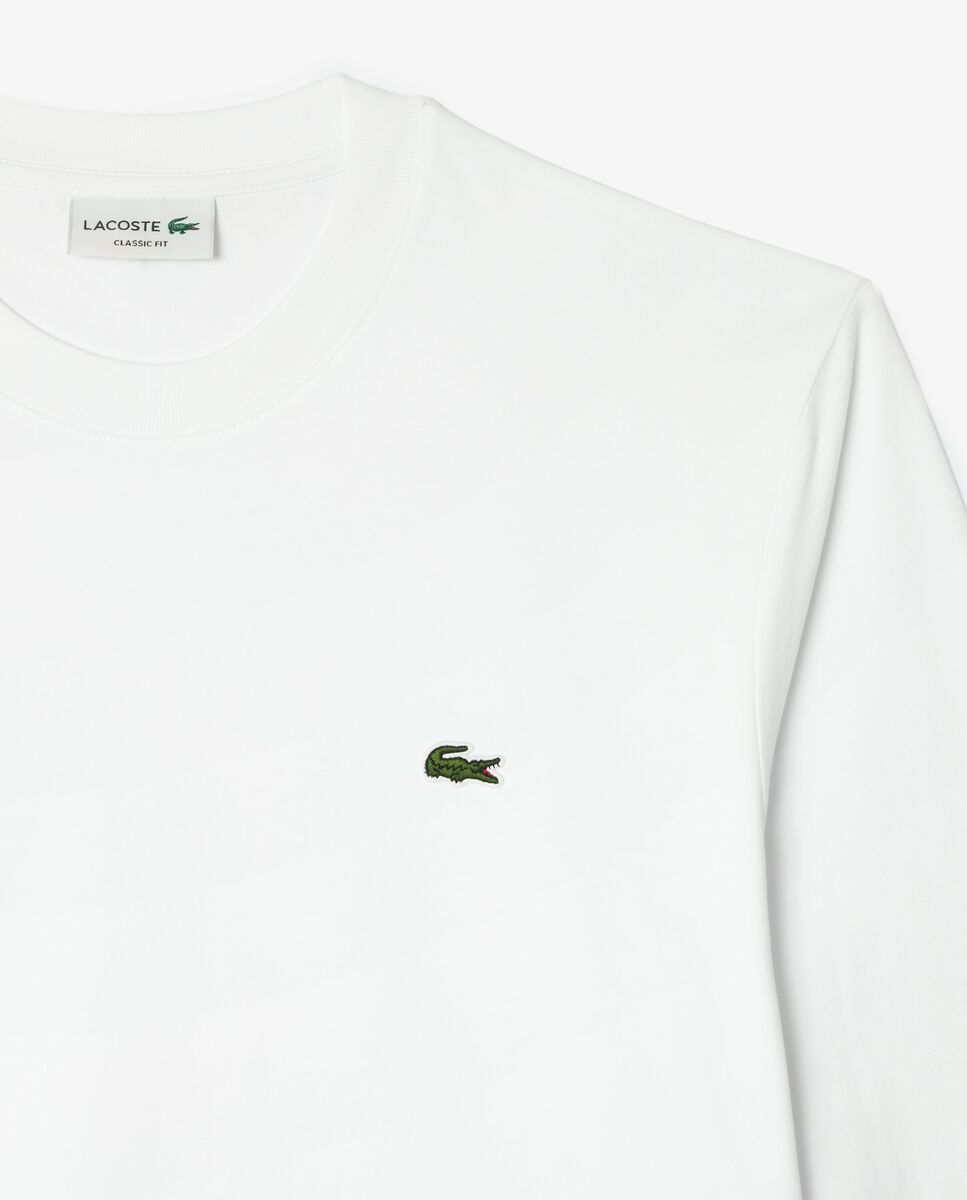 Camiseta de hombre de manga larga de algodón - Lacoste - Blanco Blanco-6