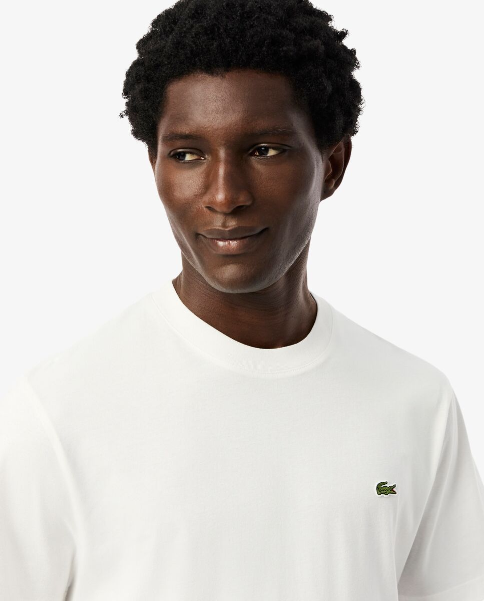 Camiseta de hombre de algodón de manga corta - Lacoste - Rojo cereza Blanco-3
