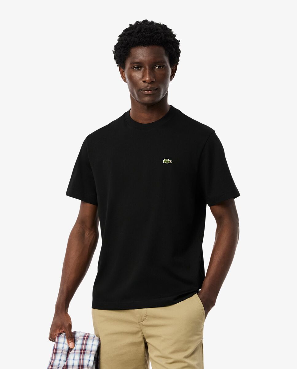 Camiseta de hombre de algodón de manga corta - Lacoste - Negro Negro-1