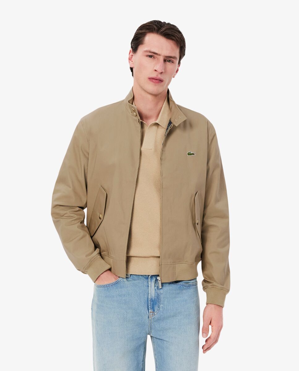 Lacoste - Chaqueta de hombre Harrington de sarga hidrófuga.