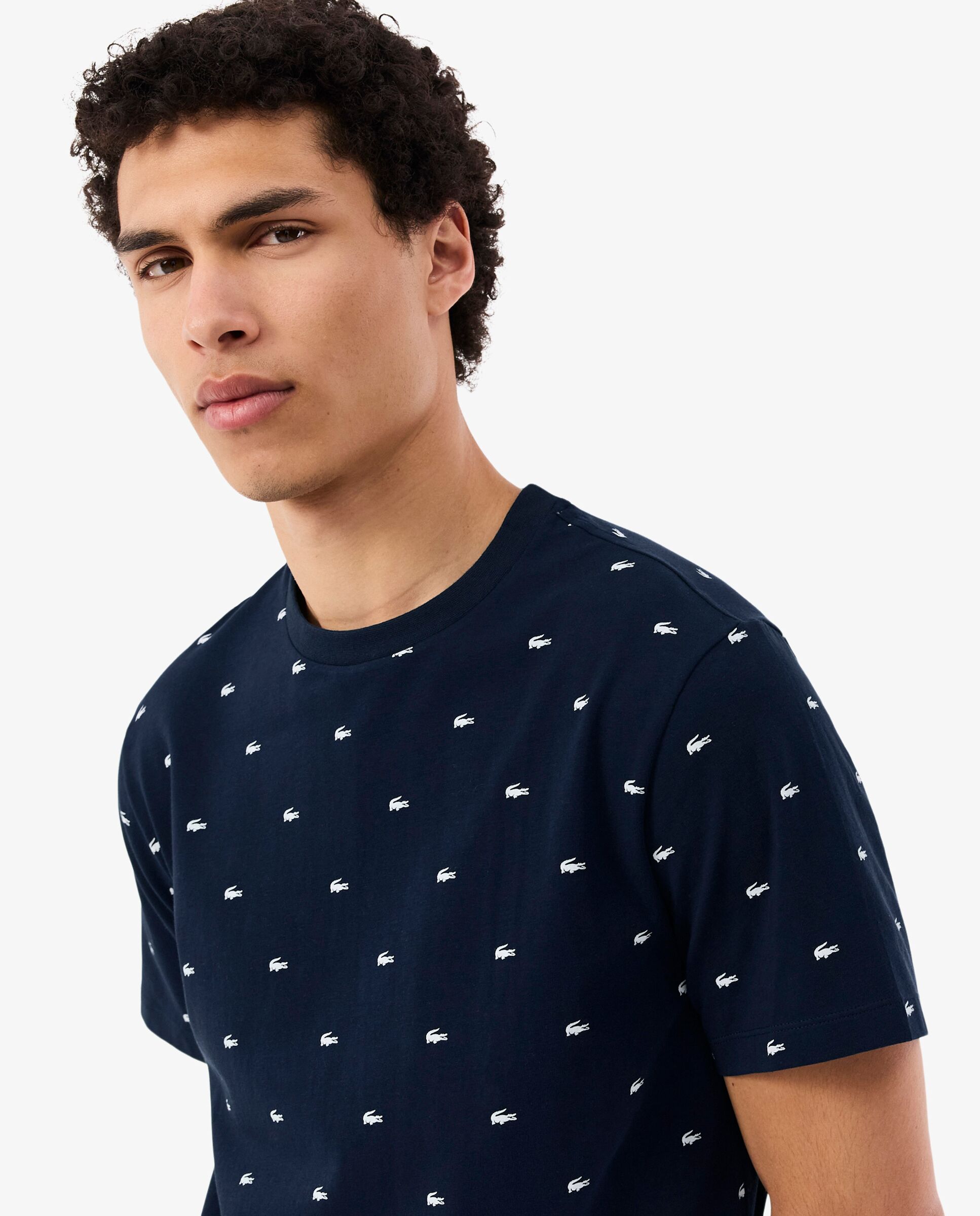 Camisetas interiores de hombre con estampado de cocodrilo de manga corta - Lacoste - Blanco Blanco-3