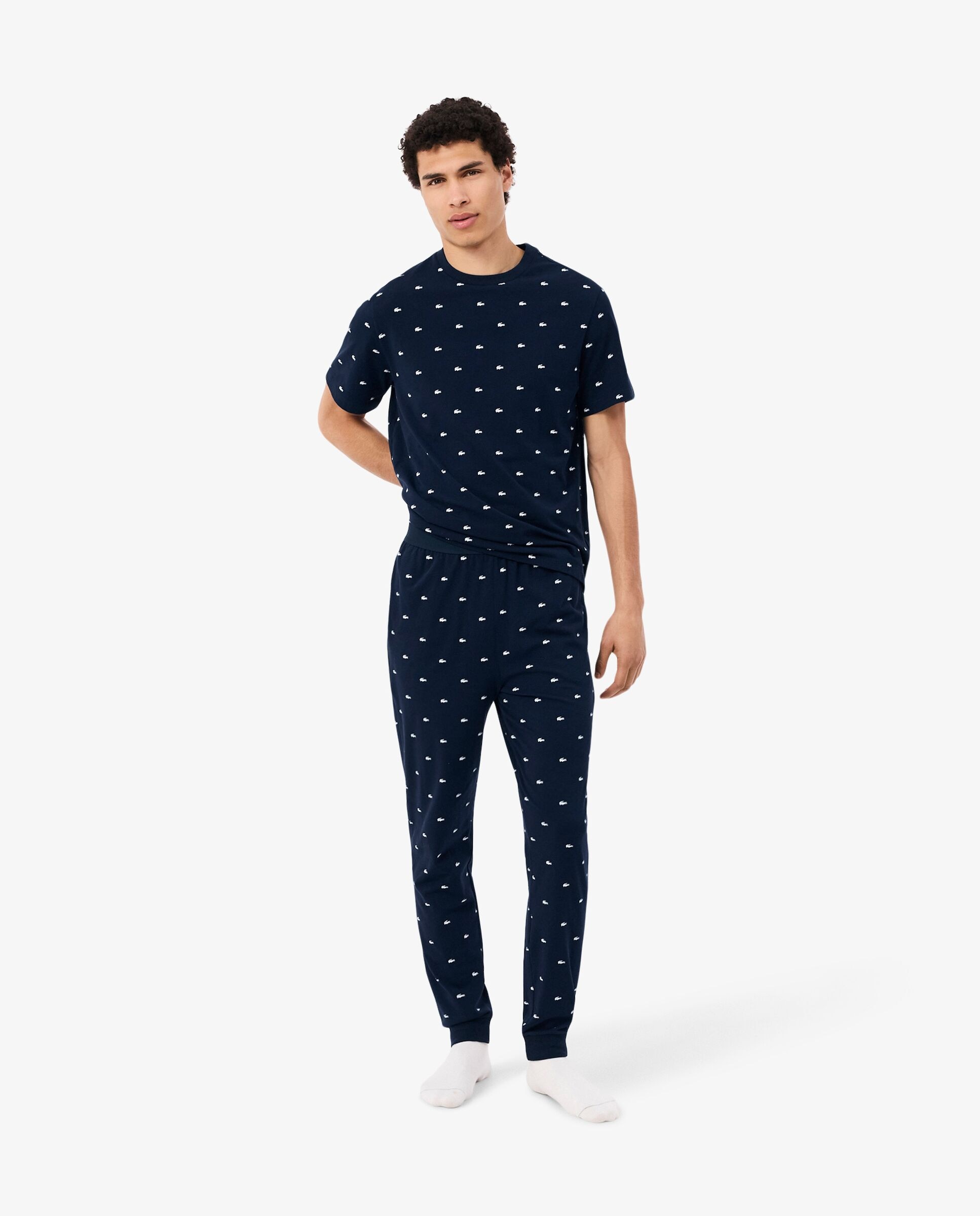 Camisetas interiores de hombre con estampado de cocodrilo de manga corta - Lacoste - Blanco Blanco-4