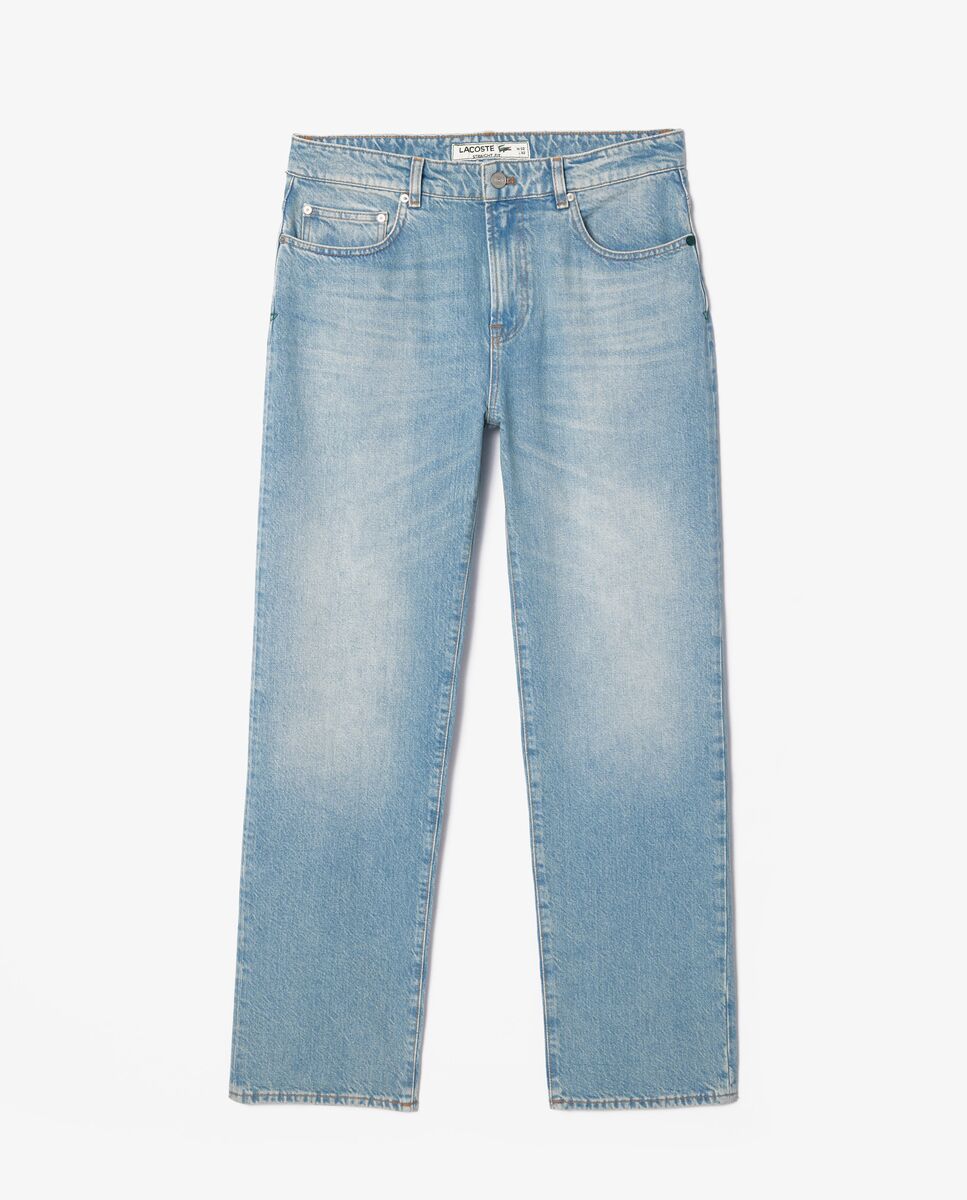 Vaqueros straight cut con cinco bolsillos - Lacoste - Azul Azul-5
