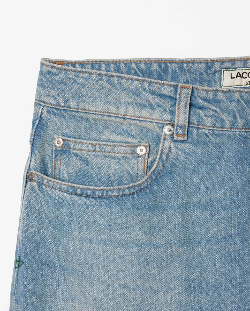 Vaqueros straight cut con cinco bolsillos - Lacoste - Azul Azul-6