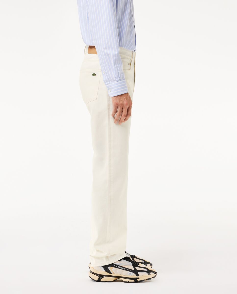 Vaqueros straight cut con cinco bolsillos - Lacoste - Beige Beige-3