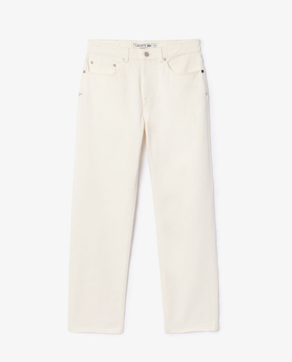 Vaqueros straight cut con cinco bolsillos - Lacoste - Beige Beige-5