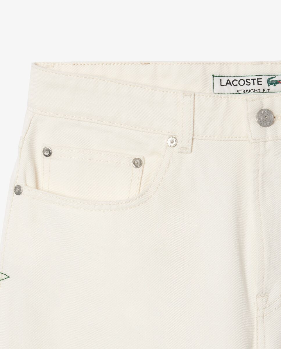 Vaqueros straight cut con cinco bolsillos - Lacoste - Beige Beige-6
