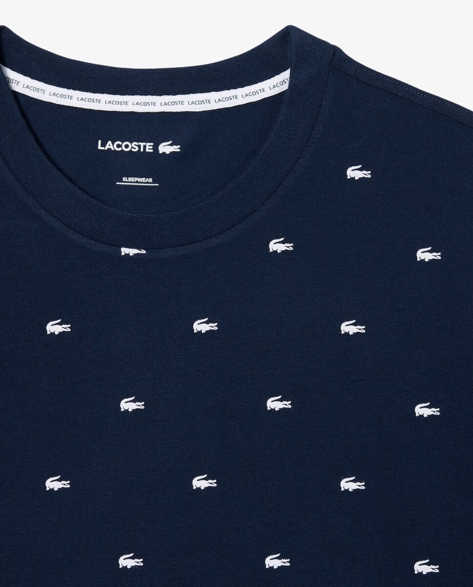 Lacoste - Camiseta interior de hombre con estampado de cocodrilo de manga corta.