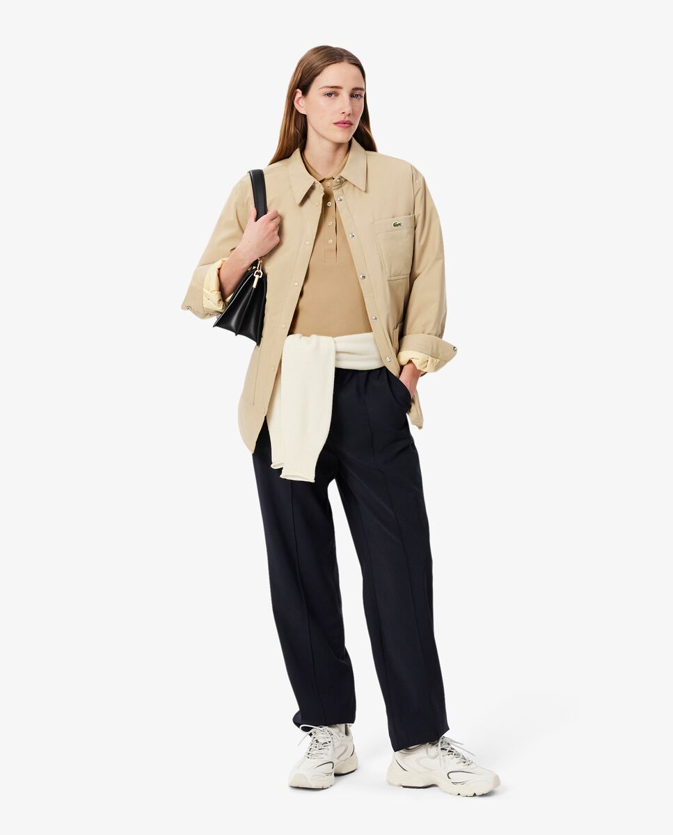 Polo de mujer en piqué de algodón stretch de manga corta - Lacoste - Camel Camel-4