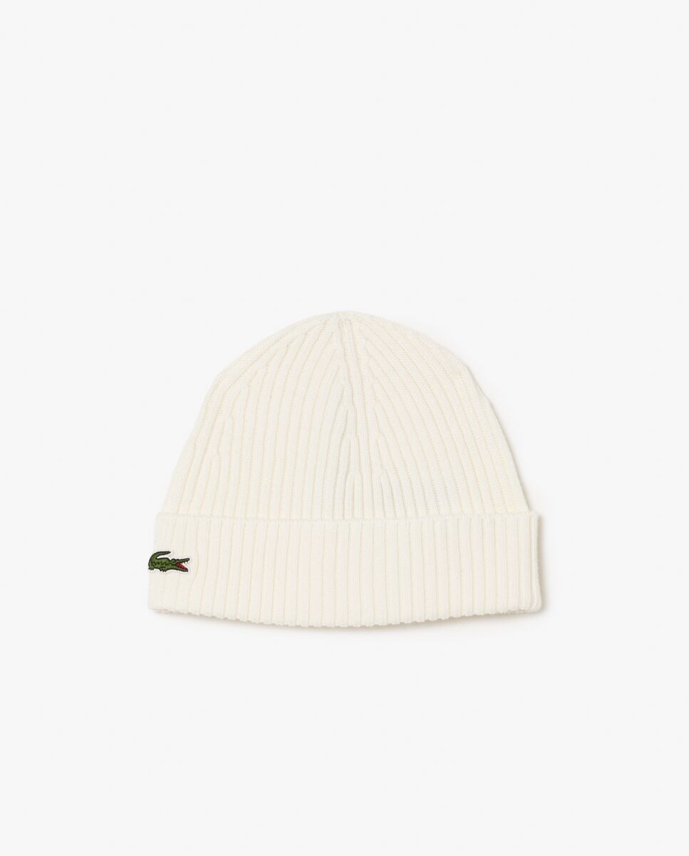 gorro de lana acanalada - Lacoste - Blanco Blanco-1