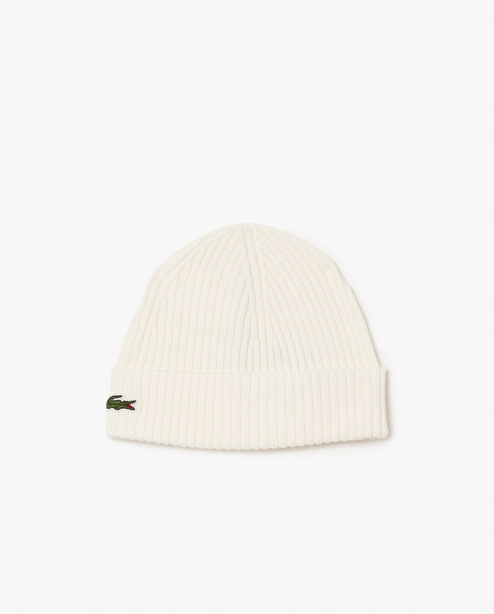 gorro de lana acanalada - Lacoste - Blanco Blanco-4