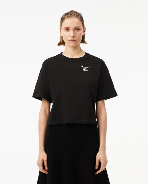 Imagen 0 de Camiseta de mujer de algodón con logotipo de manga corta