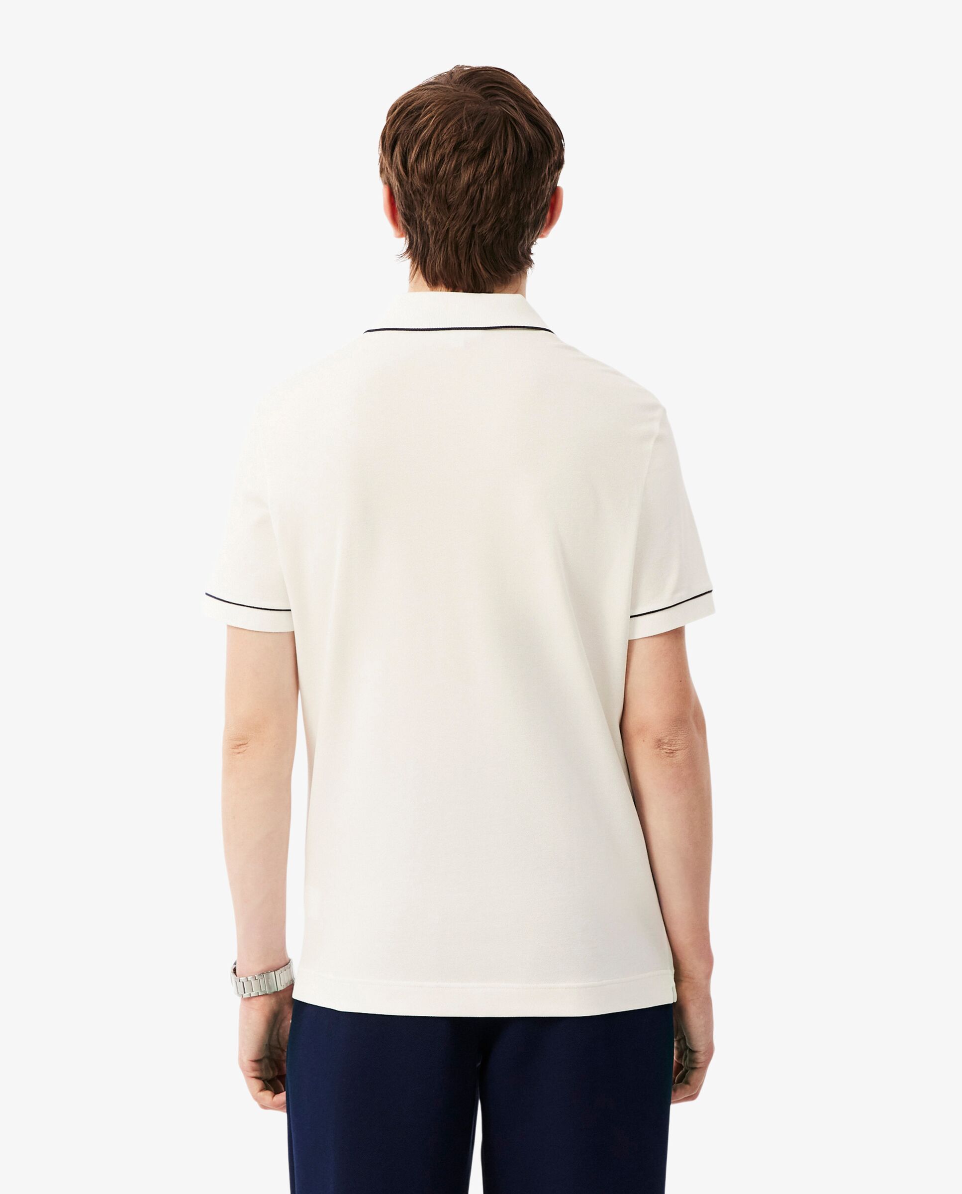 Polo de hombre Smart Paris en algodón stretch con ribete a contraste de manga corta - Lacoste - Blanco Blanco-2