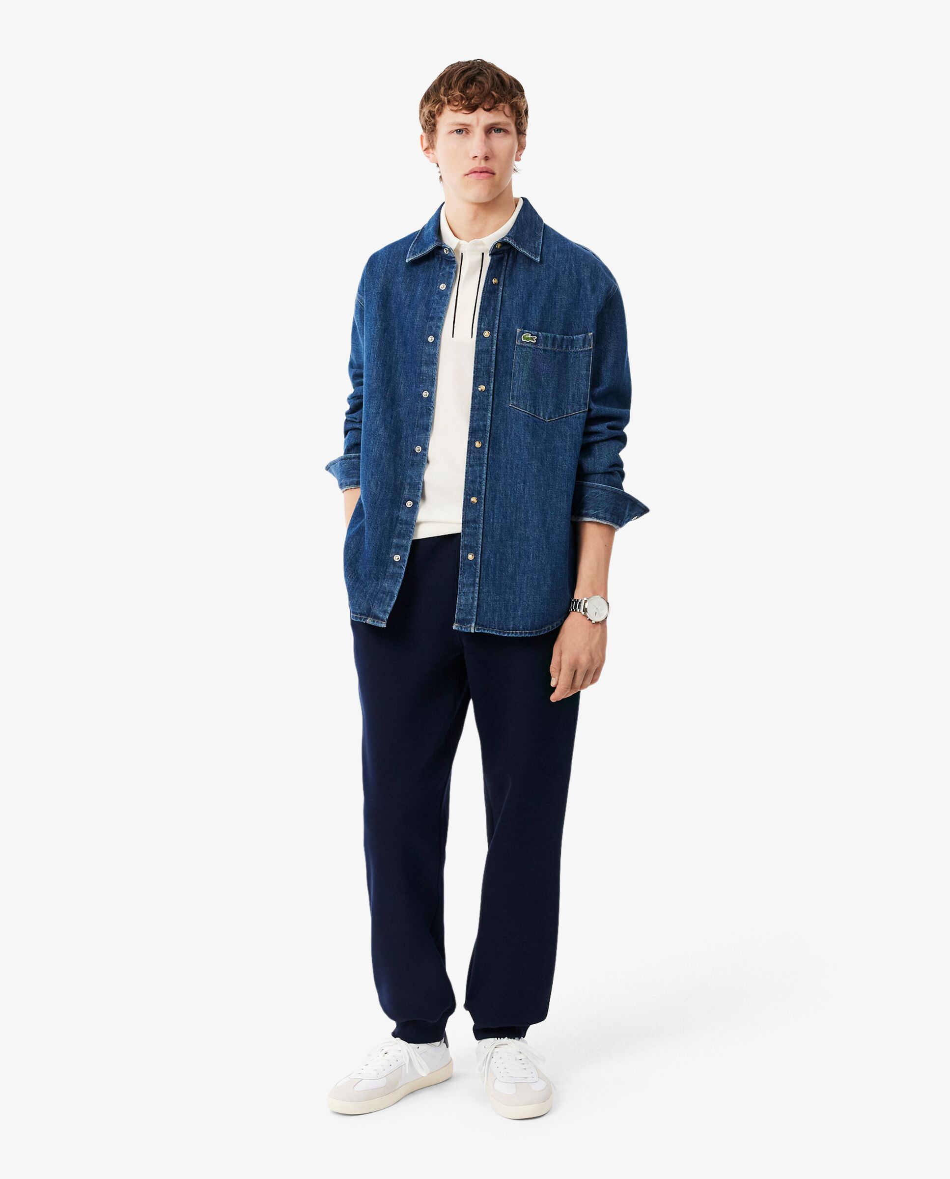Polo de hombre Smart Paris en algodón stretch con ribete a contraste de manga corta - Lacoste - Blanco Blanco-4