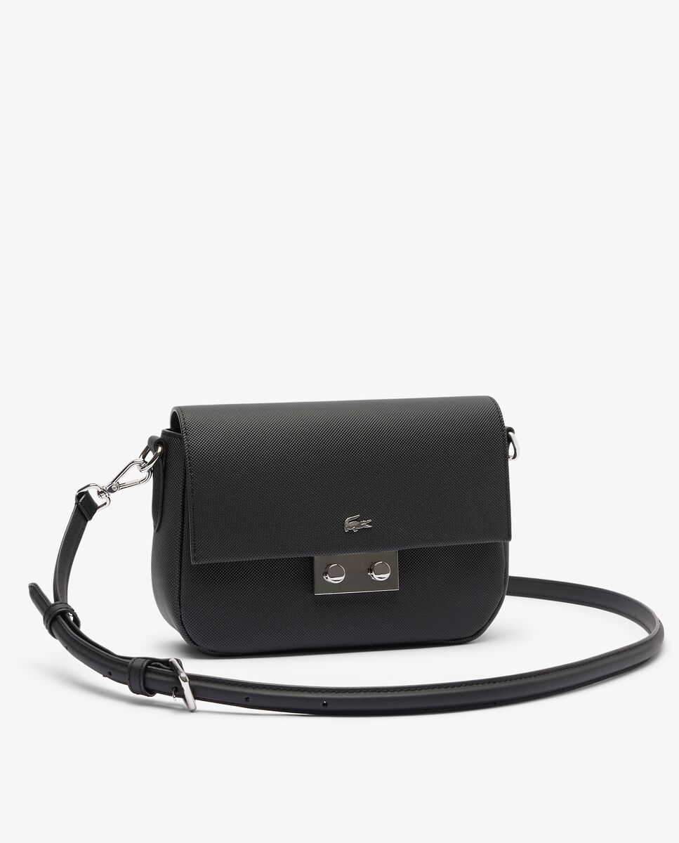 Bolso de mujer de mensajero con solapa daily city - Lacoste - Negro Negro-3