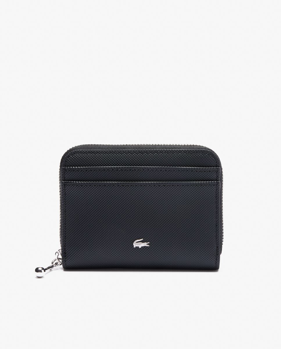 Cartera de mujer pequeña con cremallera daily city en taupe - Lacoste - Negro Negro-1
