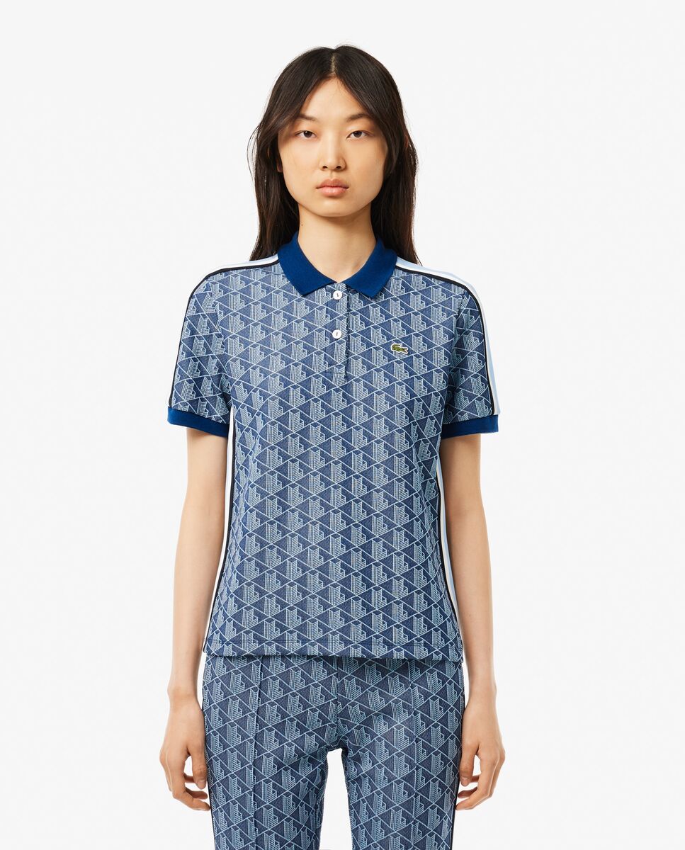 Polo de mujer de corte ajustado de jacquard con monograma de manga corta Lacoste El Corte Ingles