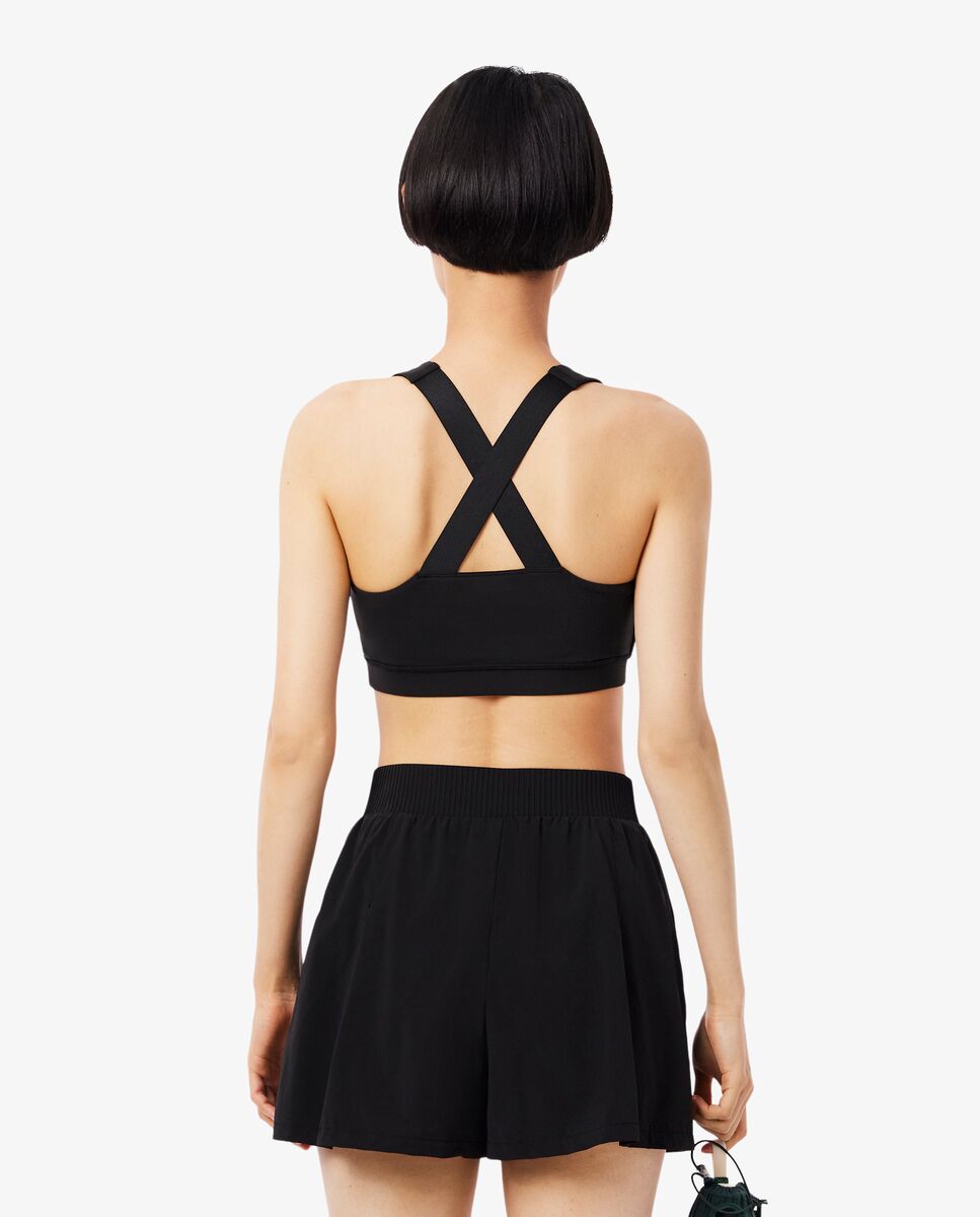 Bralette de mujer deportivo elástico transpirable - Lacoste - Negro Negro-2
