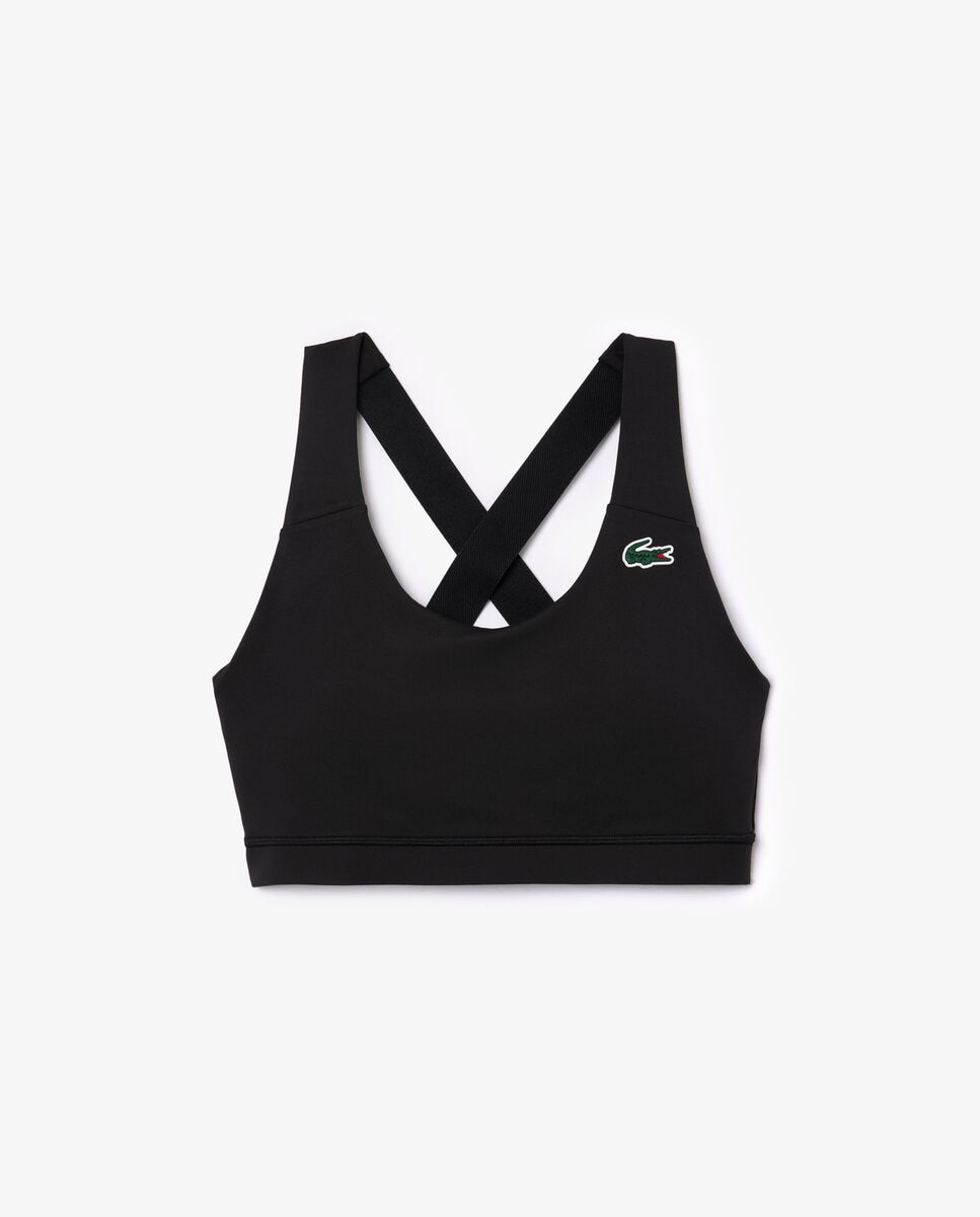 Bralette de mujer deportivo elástico transpirable - Lacoste - Negro Negro-6