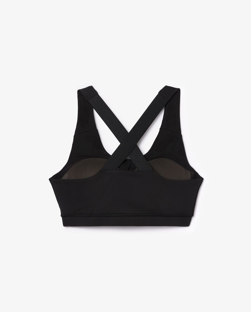 Bralette de mujer deportivo elástico transpirable - Lacoste - Negro Negro-5