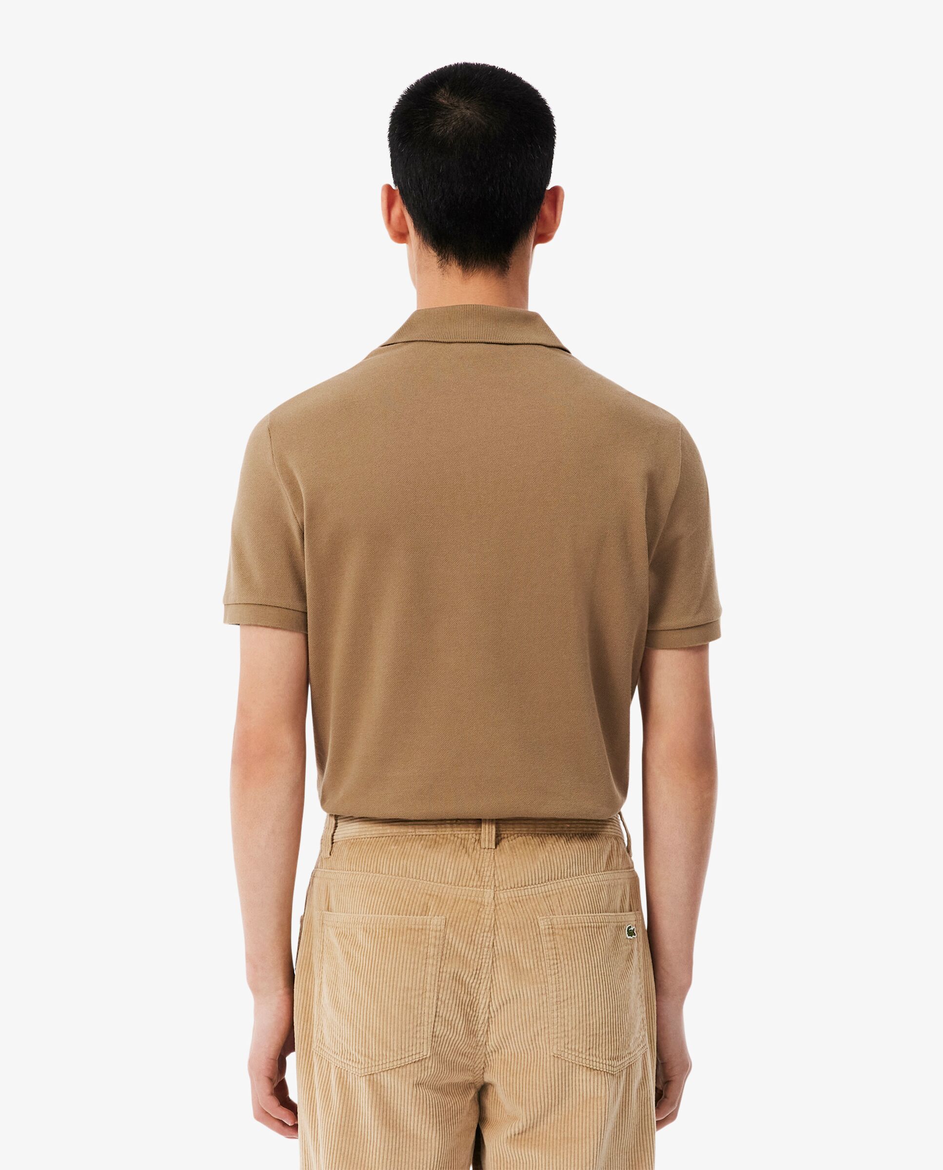 Polo de hombre de piqué de corte ajustado de manga corta - Lacoste - Marrón Marrón-2