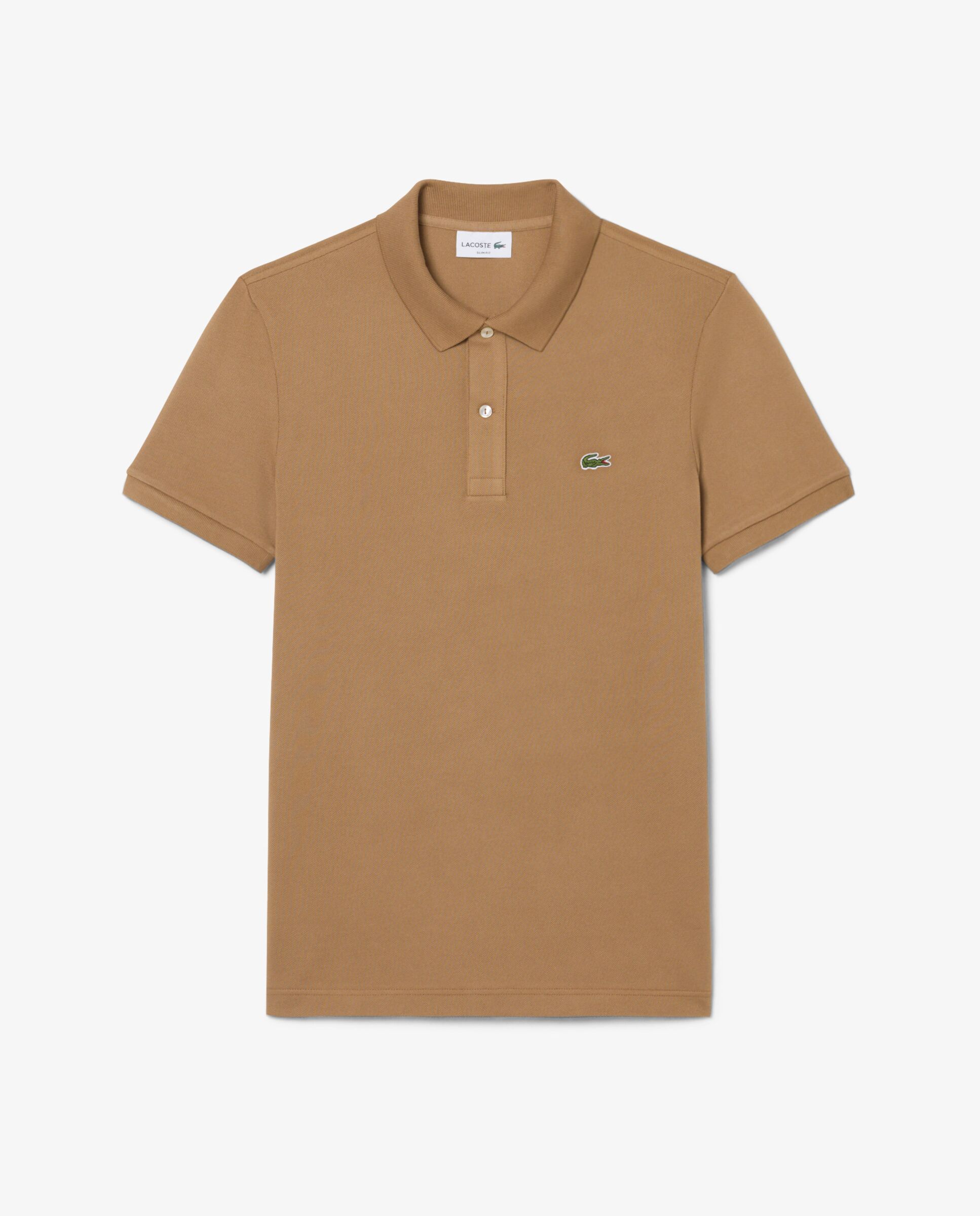 Polo de hombre de piqué de corte ajustado de manga corta - Lacoste - Marrón Marrón-6