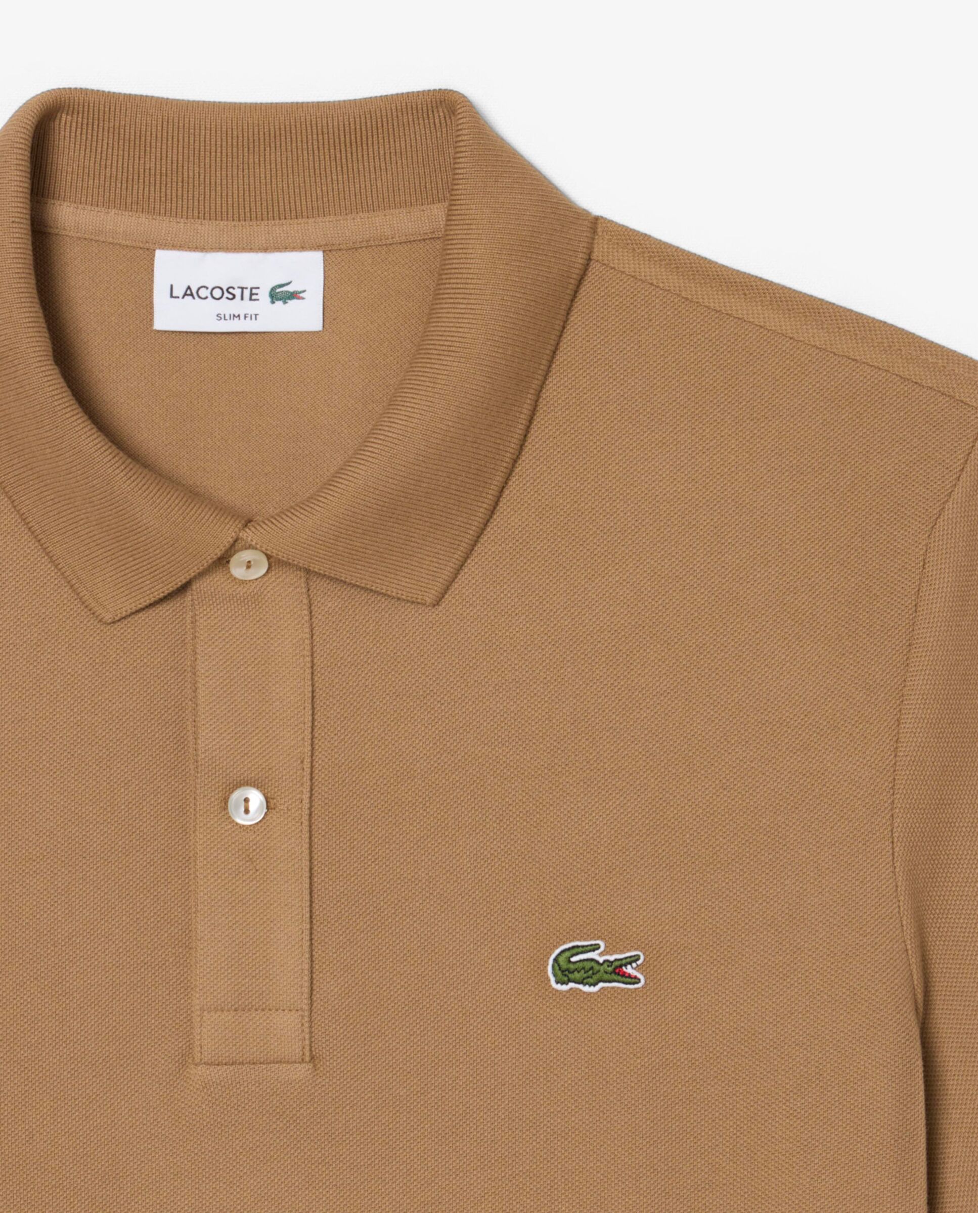 Polo de hombre de piqué de corte ajustado de manga corta - Lacoste - Marrón Marrón-5