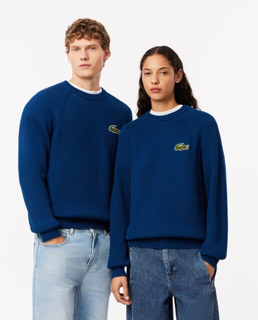 Imagen 0 de Jersey unisex de cuello redondo de algodón con canalé perlado