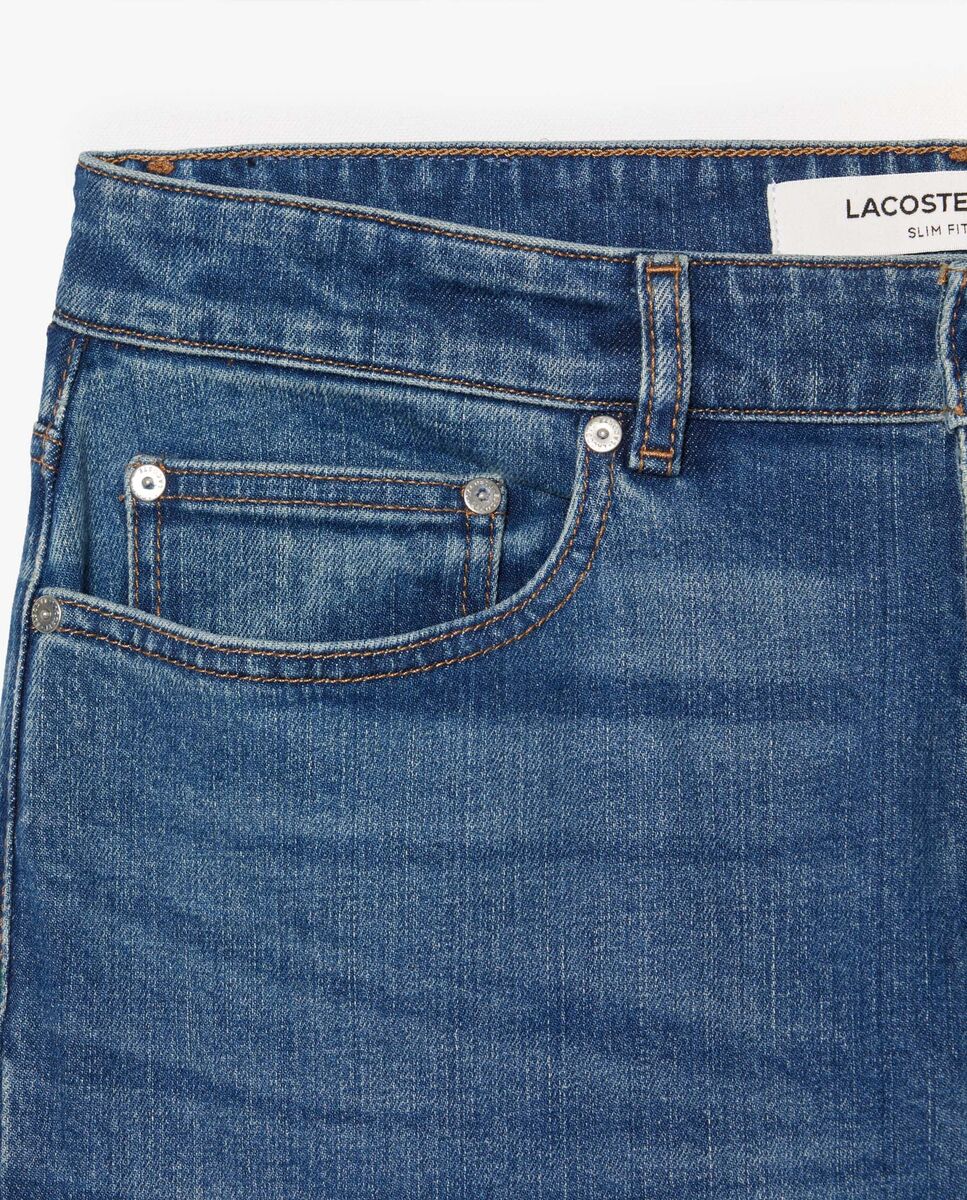 Vaqueros de hombre de corte ajustado de algodón elástico en - Lacoste - Azul Azul-6