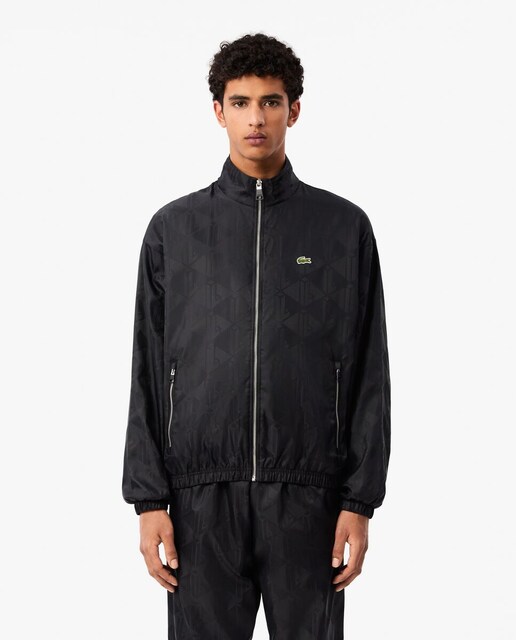 Imagen 0 de Chaqueta de chándal de hombre cropped con monograma en negro